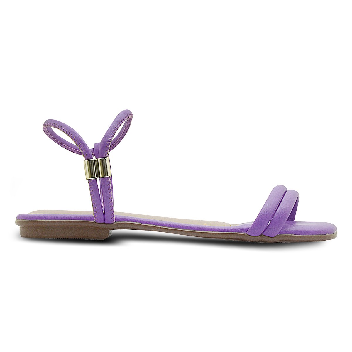 Sandalias Deslizante Feminina Com Ajuste Lateral Rasteira Lilas  Roxo 1