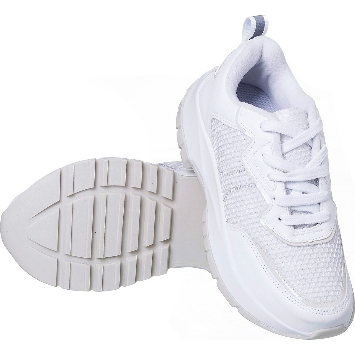 Tenis Sneaker Feminino Casual Esportivo Confortavel Branco Branco 4