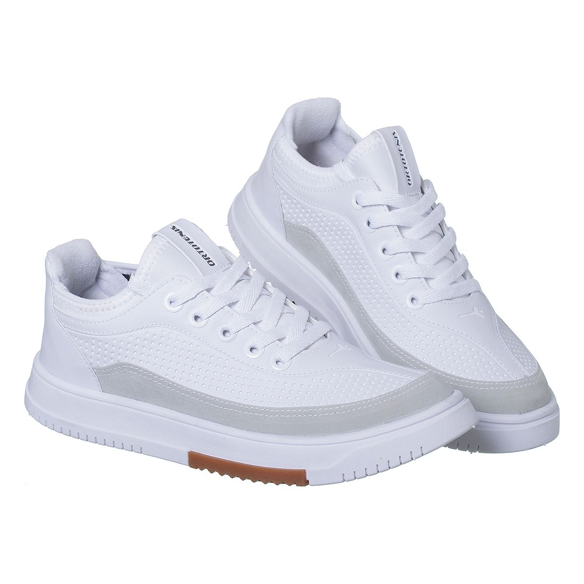 Tenis Masculino Ortotenis Super Confortavel Social Branco Branco 2