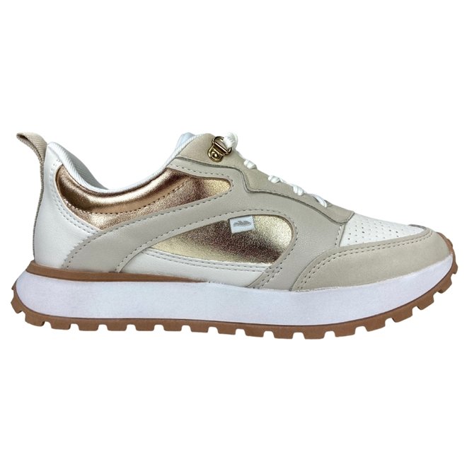 Tênis Dakota Coniglio Porcelana Almeria White Metal Champagne/Rose Feminino Bege 1