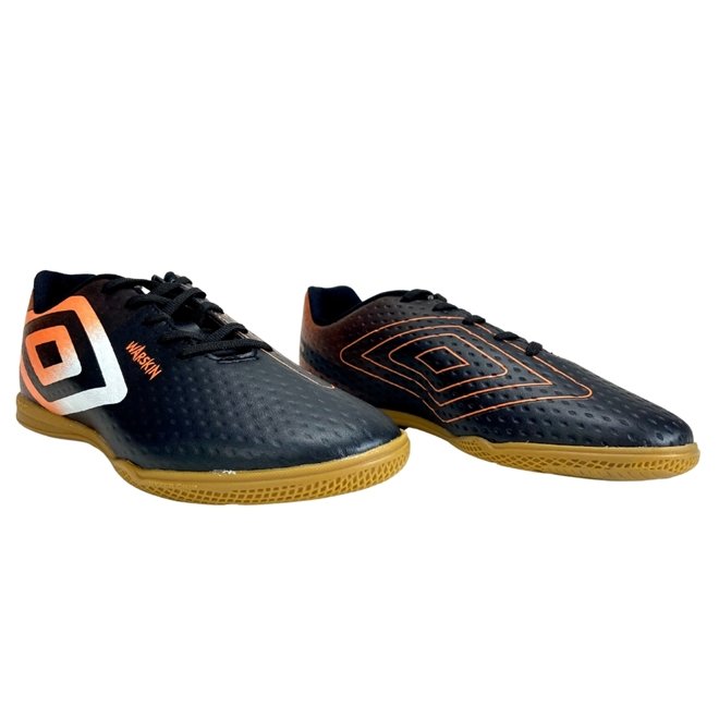Chuteira Umbro Futsal Warskin Preto/Laranja/Branco Masculino Preto 2