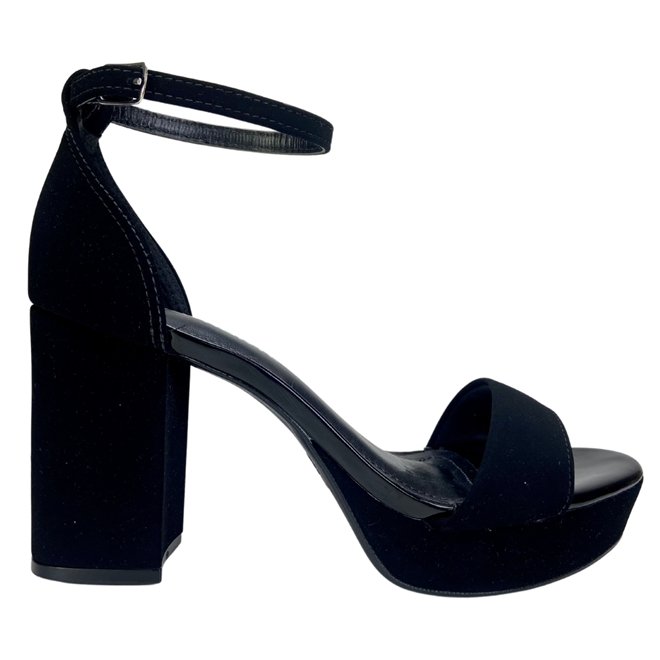 Sandália Via Marte Preto Nobuck/Verniz Feminina Preto 1