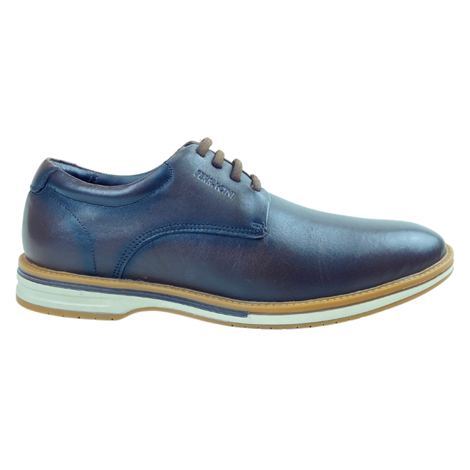 Sapato Ferracini de Couro Firenze Lux Tabaco Marfim/Café Masculino Marrom 1