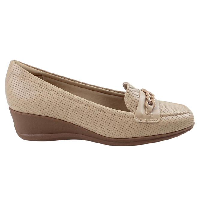 Sapato Modare Napa Micro Perfuros Galy Bege Feminino Bege 1