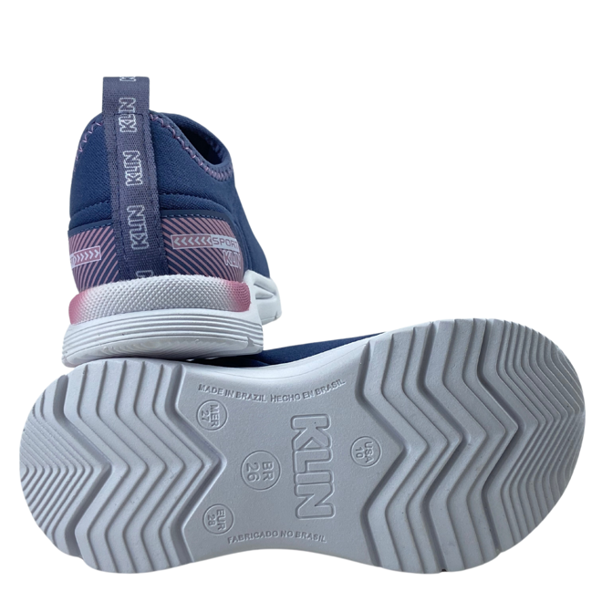 Tênis Klin New Sport Infantil Chumbo/Rosa Feminino Azul 3