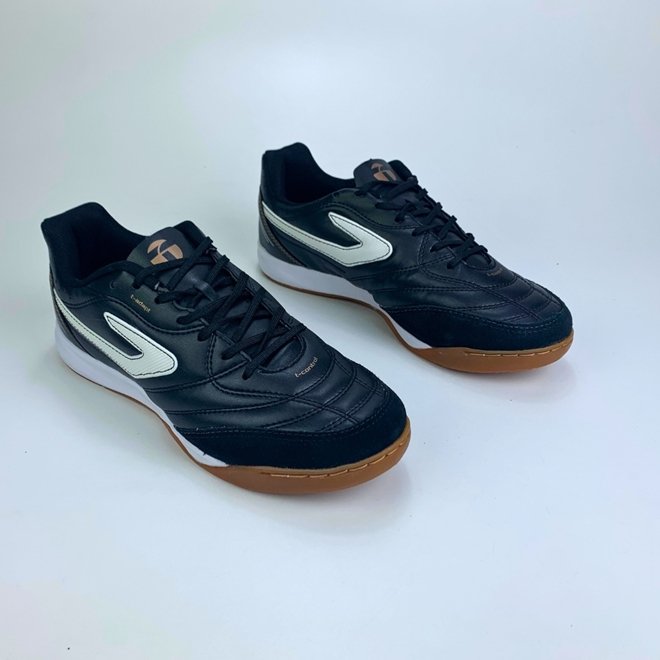 Chuteira Topper Maestro TD IV Futsal Preto/Branco/Dourado Preto 2