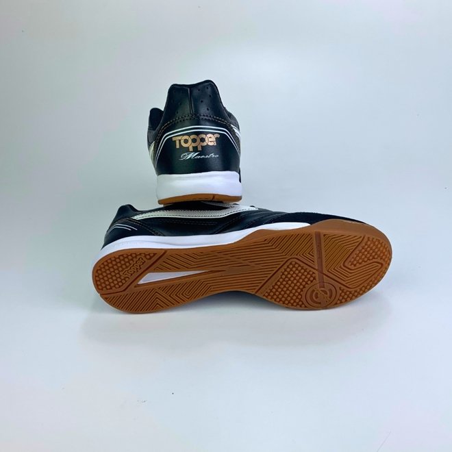 Chuteira Topper Maestro TD IV Futsal Preto/Branco/Dourado Preto 3