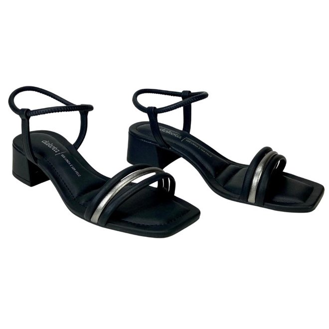 Sandália Dakota Rives Preto Metal Pewter Feminina Preto 2