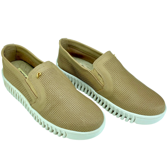 Sapato Pegada Slip On Burnished Castor Feminino Bege 2