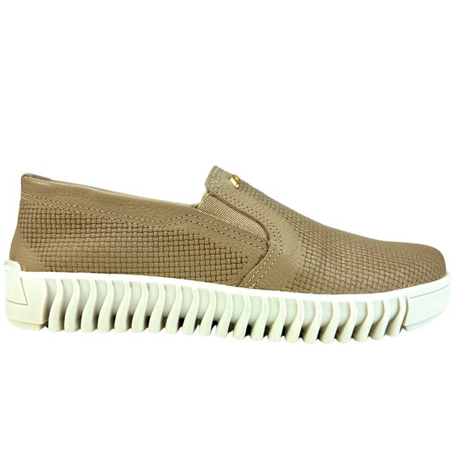 Sapato Pegada Slip On Burnished Castor Feminino Bege 1