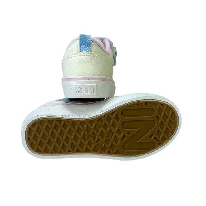 Tênis Klin Freestyle Mini Off White/Azul Candy/Metalizado Rosa Claro Branco 3