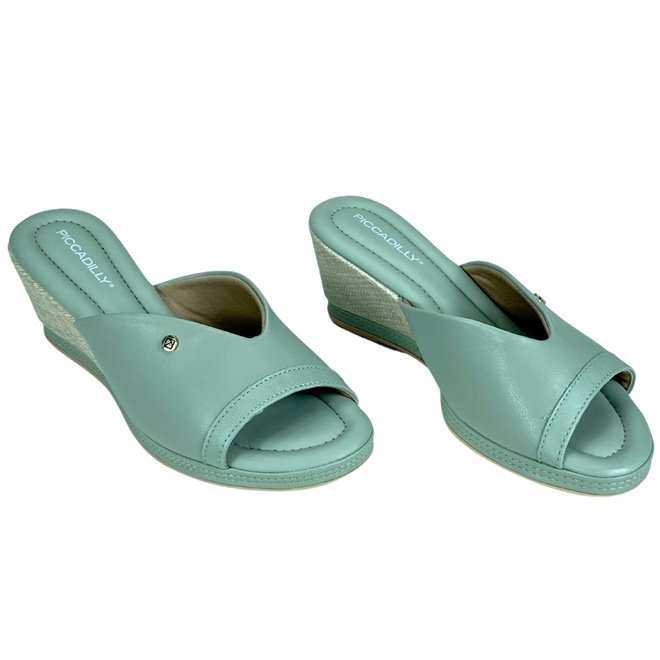 Tamanco Piccadilly Joanete Menta Napa Stretch Soft Feminino Verde 2