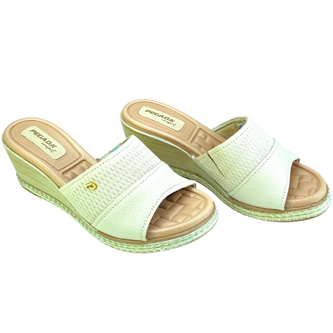 Tamanco Pegada Burnished Creme Feminino Bege 2