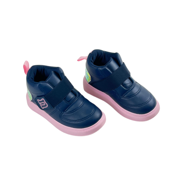 Bota Novopé Marinho/Holog/Rosa BB Infantil Feminino Azul 2