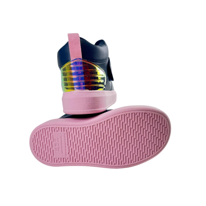 Bota Novopé Marinho/Holog/Rosa BB Infantil Feminino Azul 3
