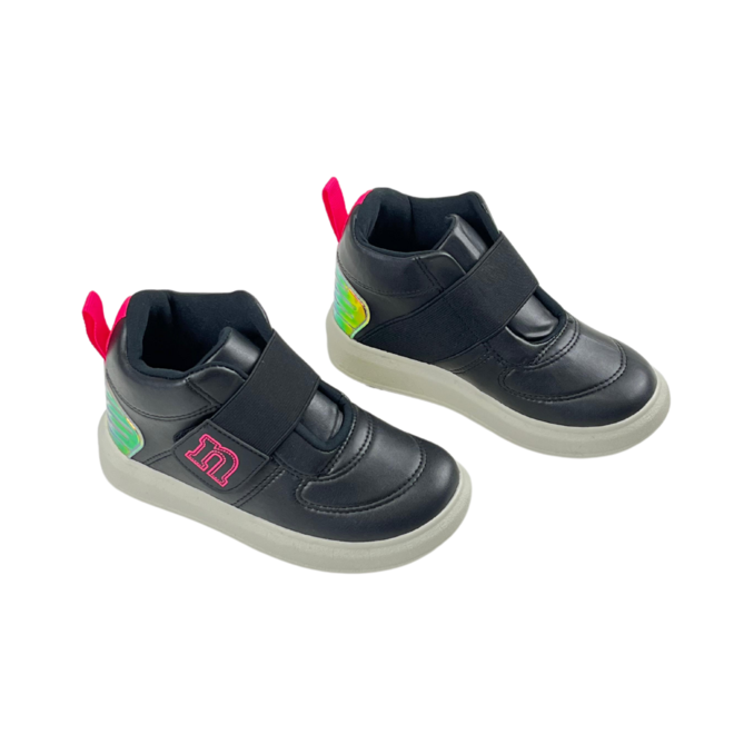 Bota Novopé Preto/Holog Off White Infantil Feminina Preto 2