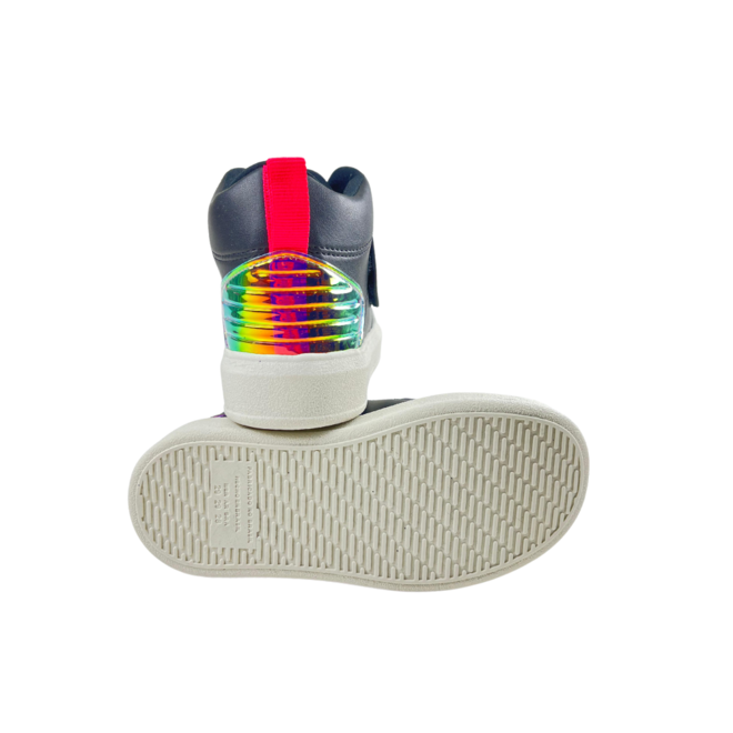 Bota Novopé Preto/Holog Off White Infantil Feminina Preto 3