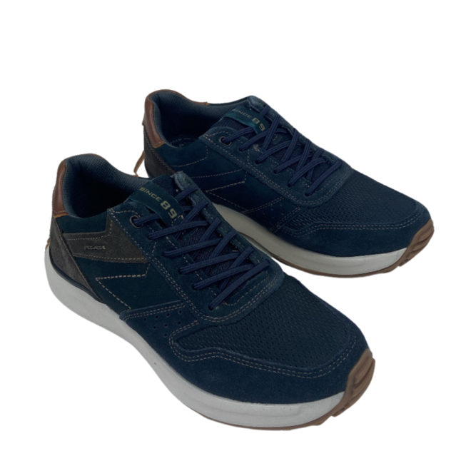 Sapatênis Pegada Nobuck Marinho Pull Up Conhaque Masculino Azul 2