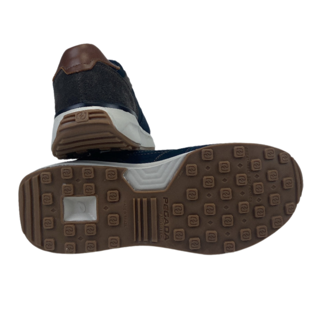 Sapatênis Pegada Nobuck Marinho Pull Up Conhaque Masculino Azul 3