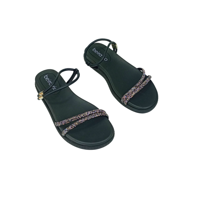 Sandália Beira Rio Preto/Grafite/Aurora Boreal Feminina Preto 2