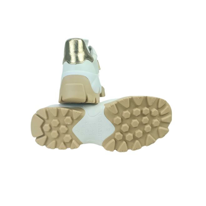 Tênis Via Marte Napa Tela Tecno Milk/Milk/Dourado Feminino Branco 3