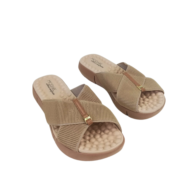 Tamanco Modare Elastico Canelado Tan/Camel Feminino Bege 2