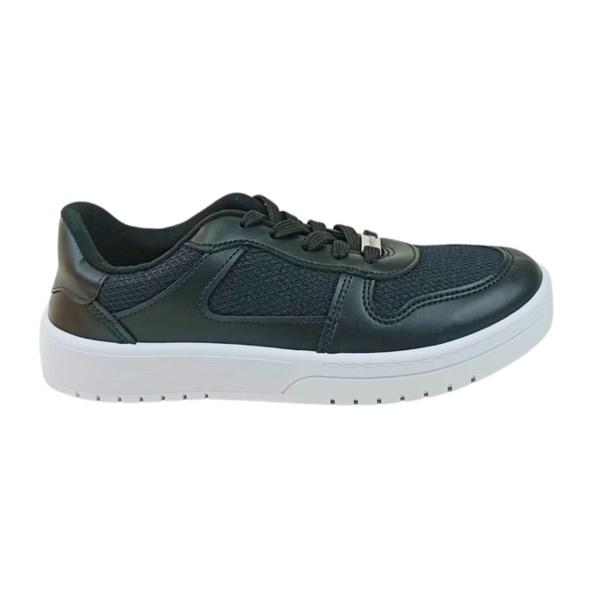 Tênis Casual Moleca Tela Shine Glamour Preto/Preto Feminino Preto 1