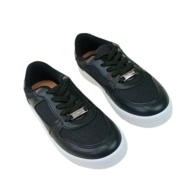 Tênis Casual Moleca Tela Shine Glamour Preto/Preto Feminino Preto 2