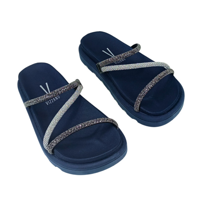 Rasteira Papete Vizzano Cristal-Silver/Black Diamond/Marinho Azul 2