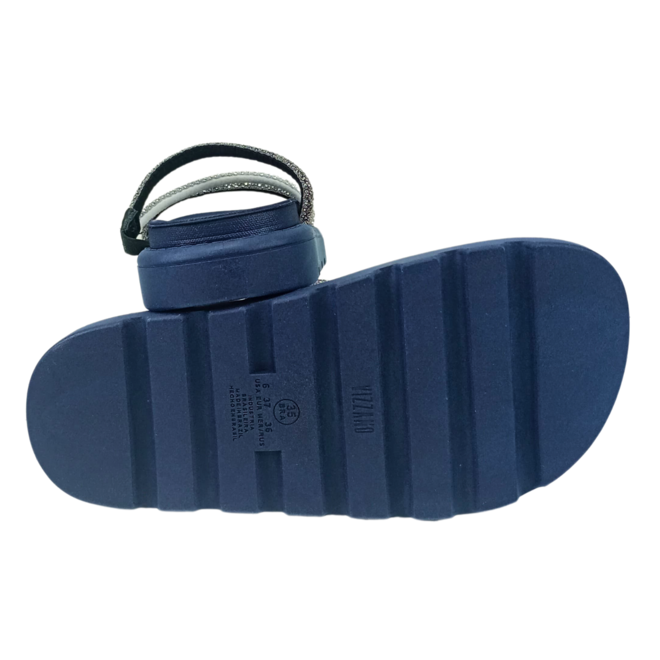 Rasteira Papete Vizzano Cristal-Silver/Black Diamond/Marinho Azul 3
