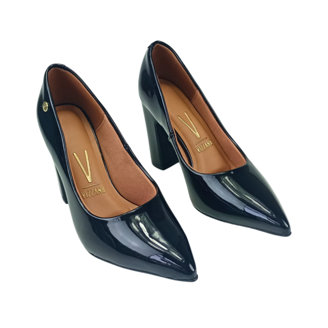 Sapato Scarpin Vizzano Verniz Premium Preto Feminino Preto 2