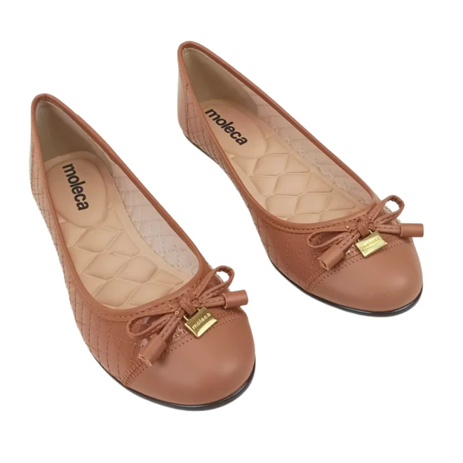 Sapatilha Moleca Verniz Fresh Neo Sardenha Camel Feminina Marrom 2