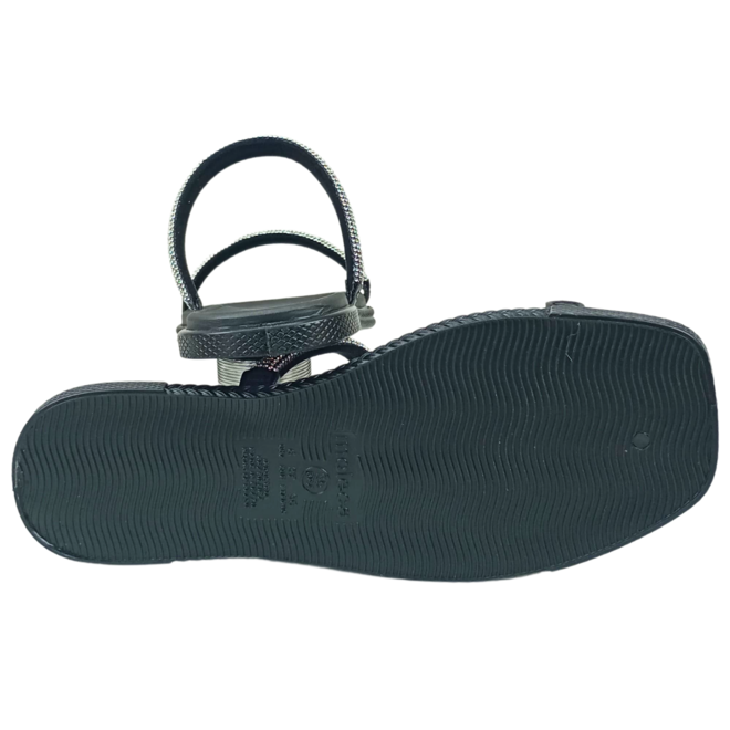 Rasteira Moleca Napa Sardenha Neo Cristal/Preto Feminina Preto 3