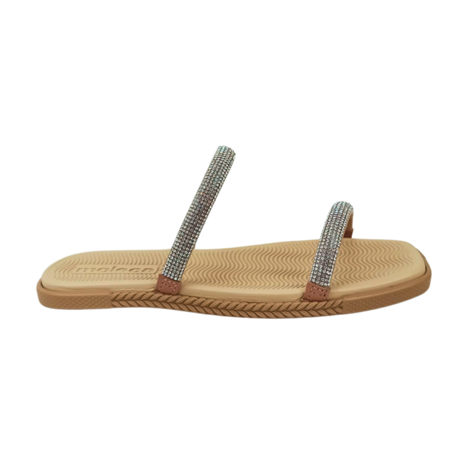 Rasteira Moleca Napa Sardenha Neo Cristal/Nude Feminina Bege 1