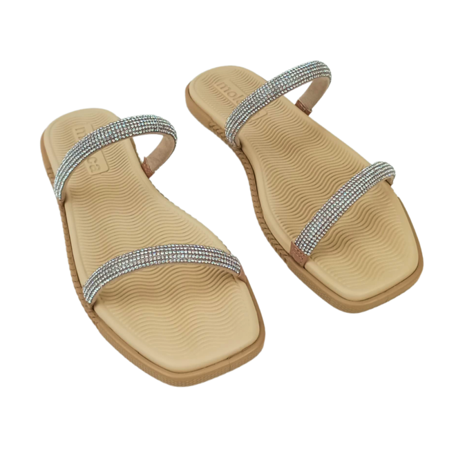 Rasteira Moleca Napa Sardenha Neo Cristal/Nude Feminina Bege 2