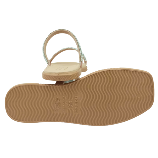 Rasteira Moleca Napa Sardenha Neo Cristal/Nude Feminina Bege 3