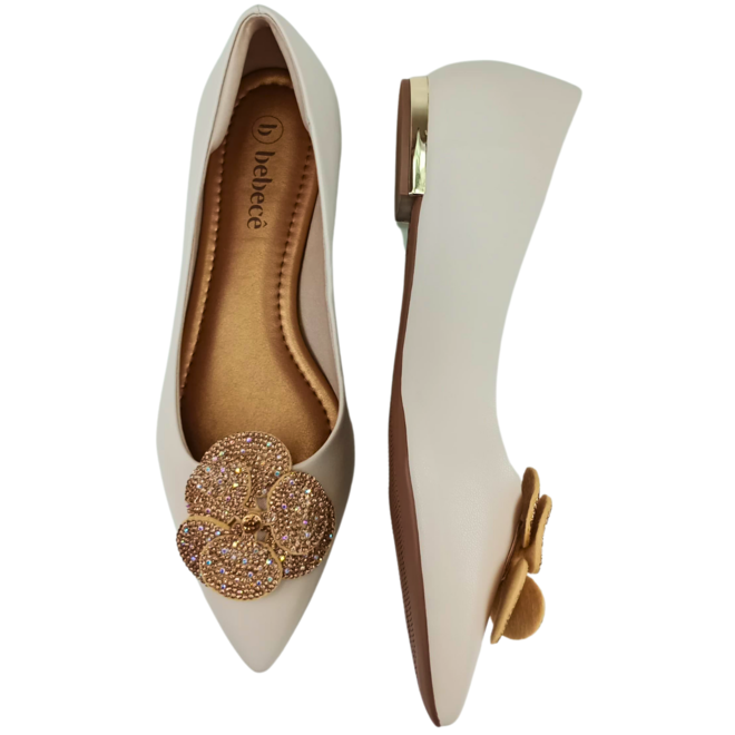 Sapatilha Bebecê Napa Singapura Aveia Feminina Bege 3