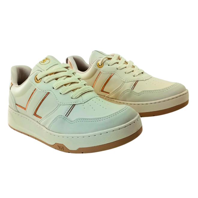 Tênis Via Marte Nobuck Gelo/Marfim/Creme/Rouge Feminino Bege 2