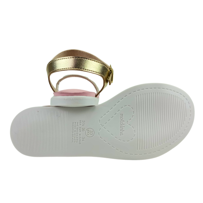 Sandália Molekinha Metalizada Premium Dourado Menina Dourado 4