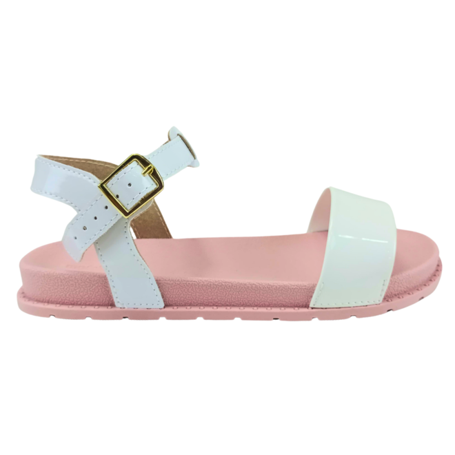 Sandália Molekinha Verniz Premium Branco Menina Branco 1