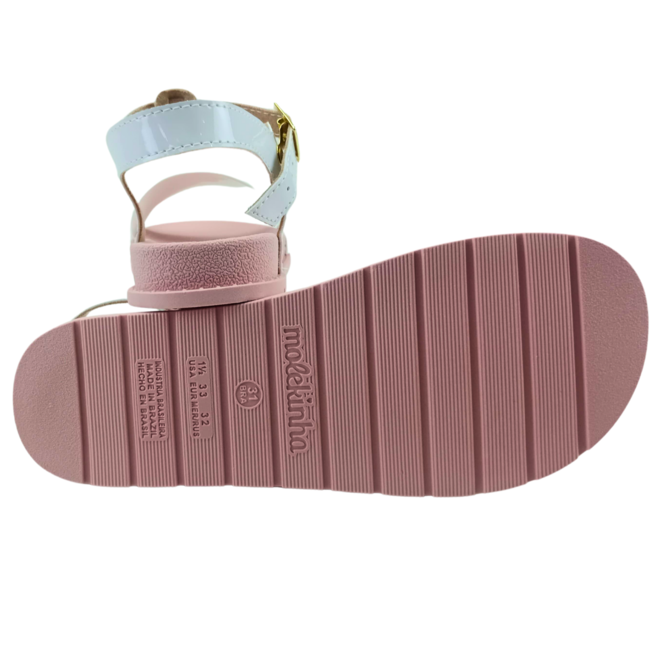 Sandália Molekinha Verniz Premium Branco Menina Branco 4