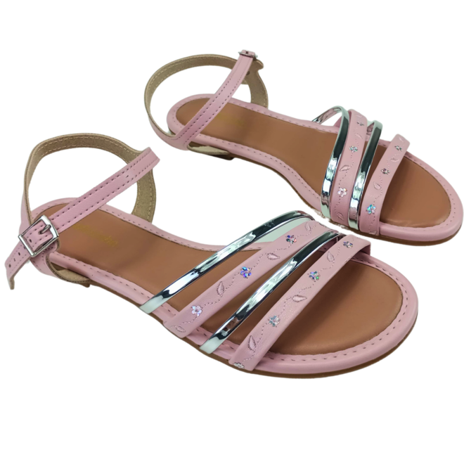 Sandália Molekinha Napa Turim Rosa Furtacor/Prata Menina Rosa 2