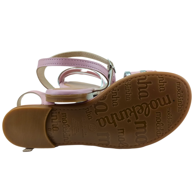 Sandália Molekinha Napa Turim Rosa Furtacor/Prata Menina Rosa 4