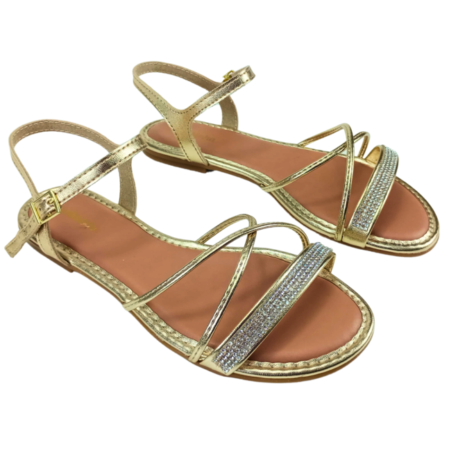 Sandália Molekinha Metalizado Premium Dourado Menina Dourado 2