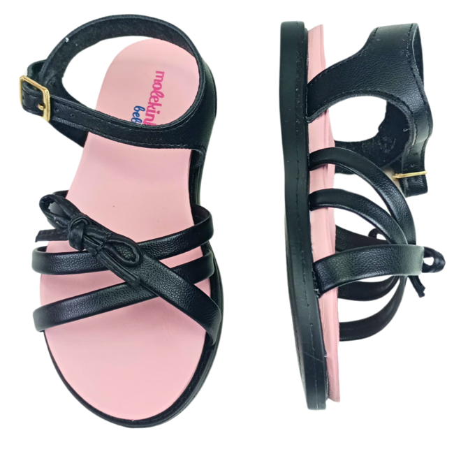 Sandália Molekinha Napa Turim Preto Infantil Menina Preto 3