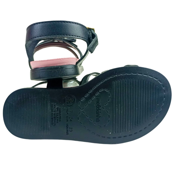 Sandália Molekinha Napa Turim Preto Infantil Menina Preto 4