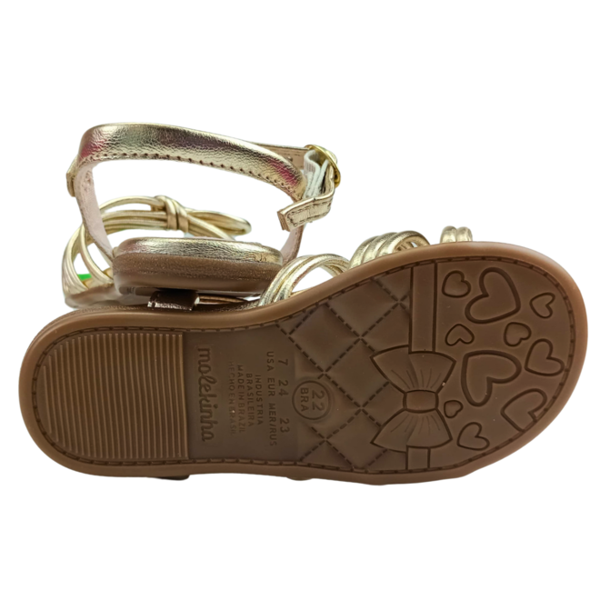 Sandália Molekinha Metalizado Premium Dourado Menina Dourado 4
