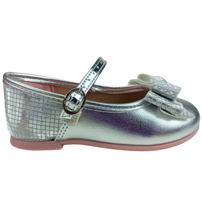 Sapatilha Molekinha Metalizado Glam Prata Infantil Menina Prata 1