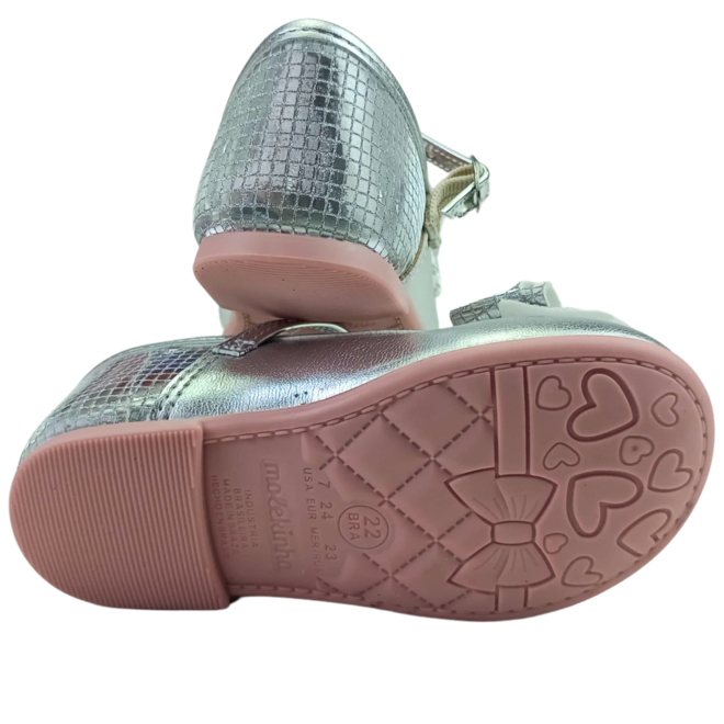 Sapatilha Molekinha Metalizado Glam Prata Infantil Menina Prata 4