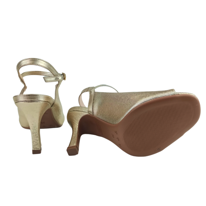 Sandália Bebecê Napa Glam Metal Dourado Feminina Dourado 4